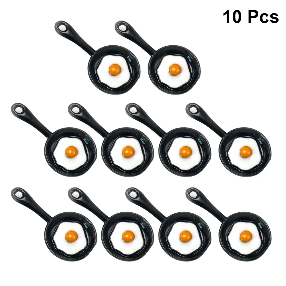 10Pcs Alloy Frying Pan Pendants Charms Jewelry Making Supplies Accessory Components Necklace Earrings Bracelet Set Black Charm