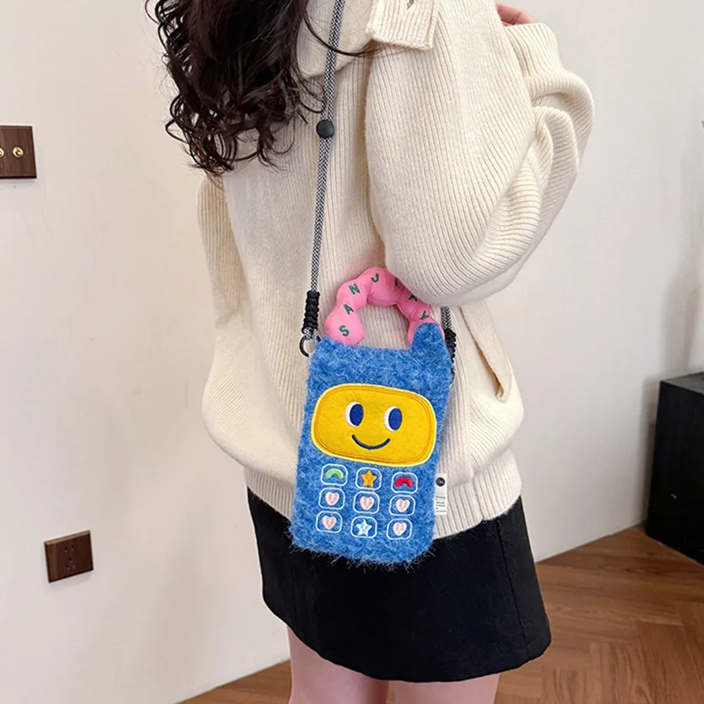 

Fashion Soft Cartoon Crossbody Bag Bread Dog Tomato Plush Shoulder Bag Large Capacity Potato Phone Pouch Women Girls