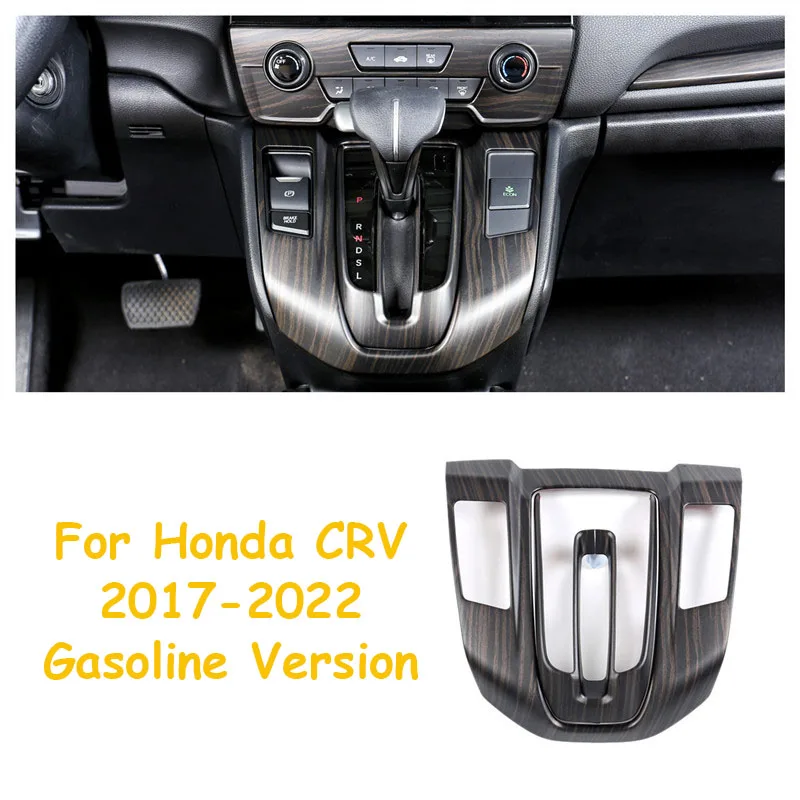 For Honda CRV CR-V 2017 2018 2019 2020 2021 Golden Wood Grain Overlay on Dashboard, Door,Steering Wheel, Gearshift Interior Trim view 6