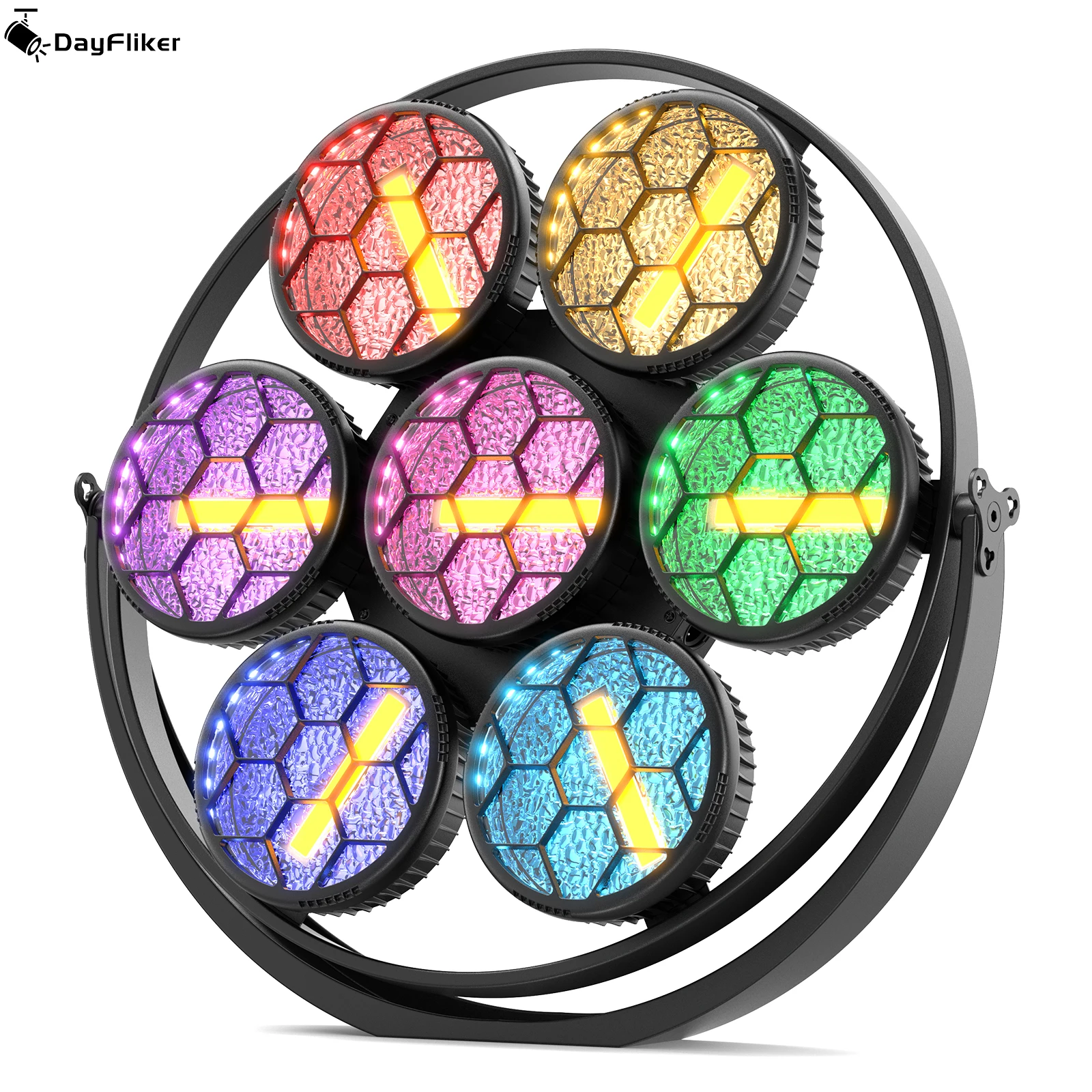 DayFlicker 350 واط 7-LED COB الخطي خمر ضوء المرحلة ضوء 1-20 هرتز فلاش DMX512 16/37CH ل DJ حفل زفاف ملهى ليلي الرقص #1
