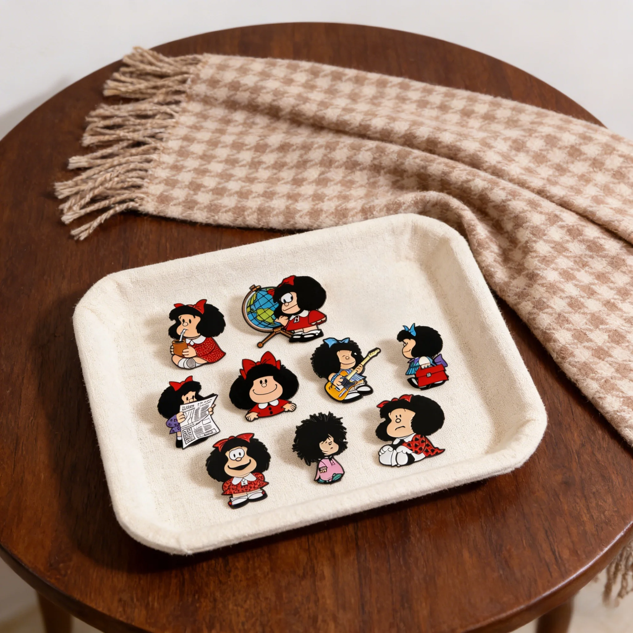 Curly-Haired Anime Girls Enamel Pins Cute Cartoon Brooch Lapel Pin Badge on Backpack Clothing Accessories Fashion Jewelry Gifts