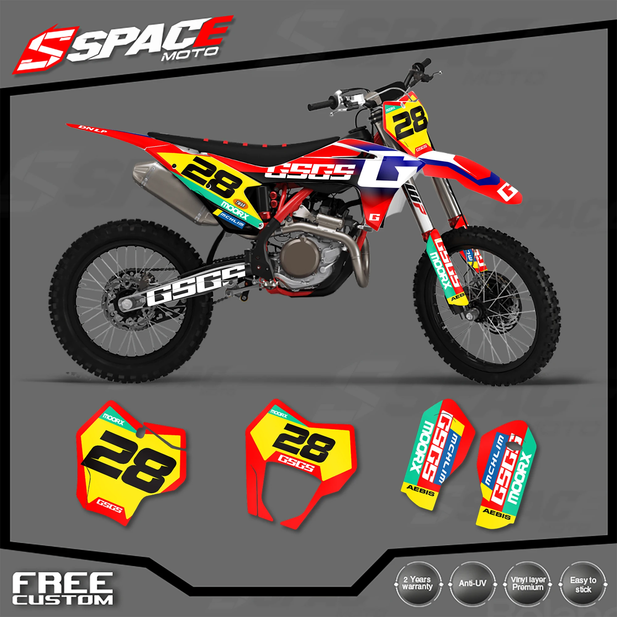 

Наклейки и графические декоративные элементы SPACE для мотоциклов GASGAS 2021-2023 (21-23) EC MC, комплекты наклеек 007