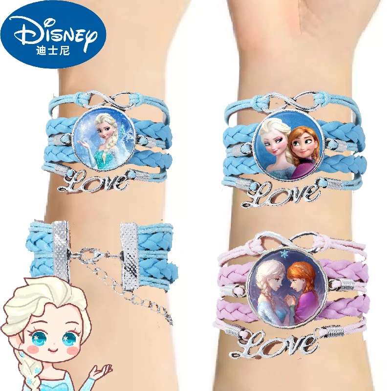 New Anime Disney Frozen Bracelet Kawaii Elsa Anna Princess Multi Layer Bracelet Cartoon Girl Cosplay Accessories Gifts