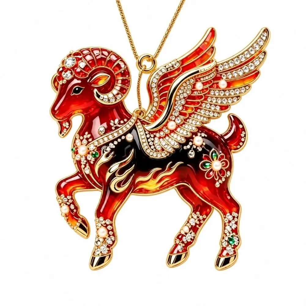 2D Flat Christmas Tree Sheep Ornament Acrylic Artificial Rhinestone Xmas Tree Sheep Hanging Ornaments Shining Simulation