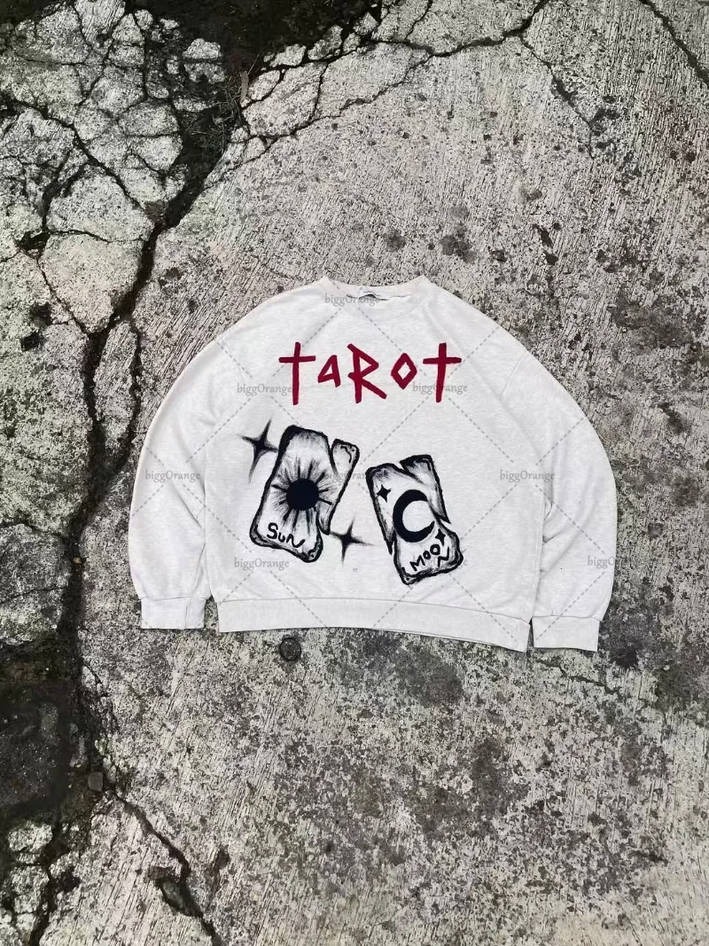 

Американская уличная модная повседневная толстовка в стиле гот Harajuku, трендовая индивидуальная толстовка с графическим рисунком, свободная мужская одежда в стиле хип-хоп, панк