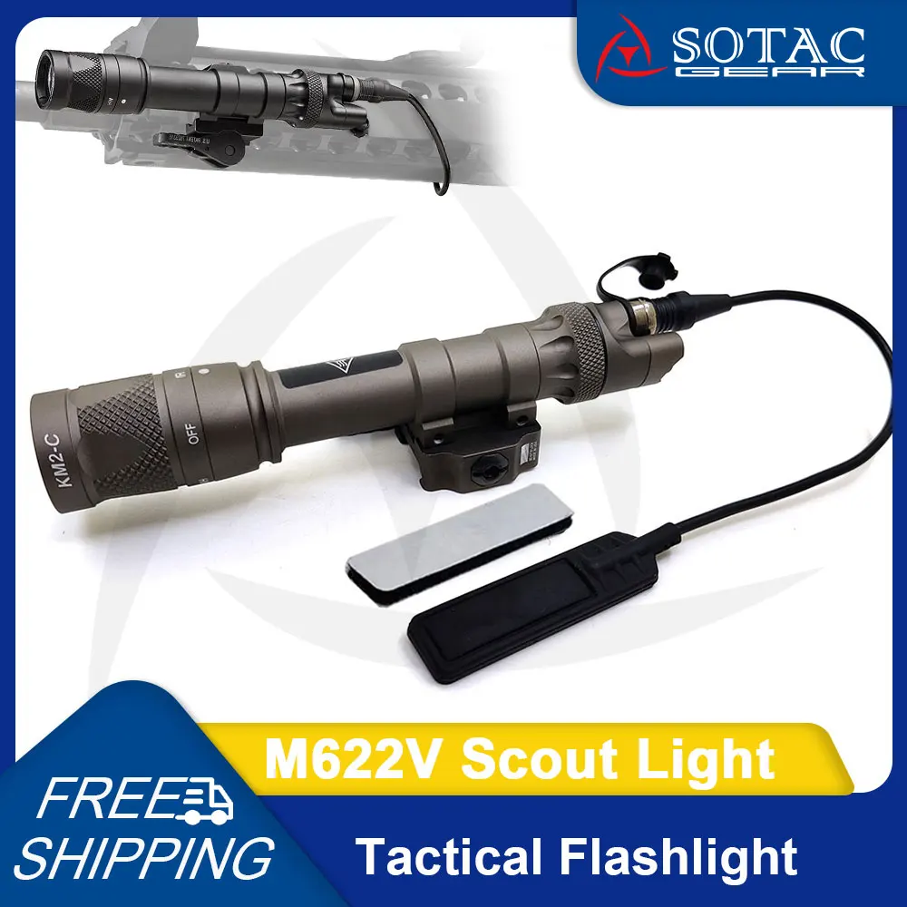 SOTAC GEAR Weapon Light M622V Flashlight Outdoor Hunting Scout Lights M622V with Remote Pressure Switch