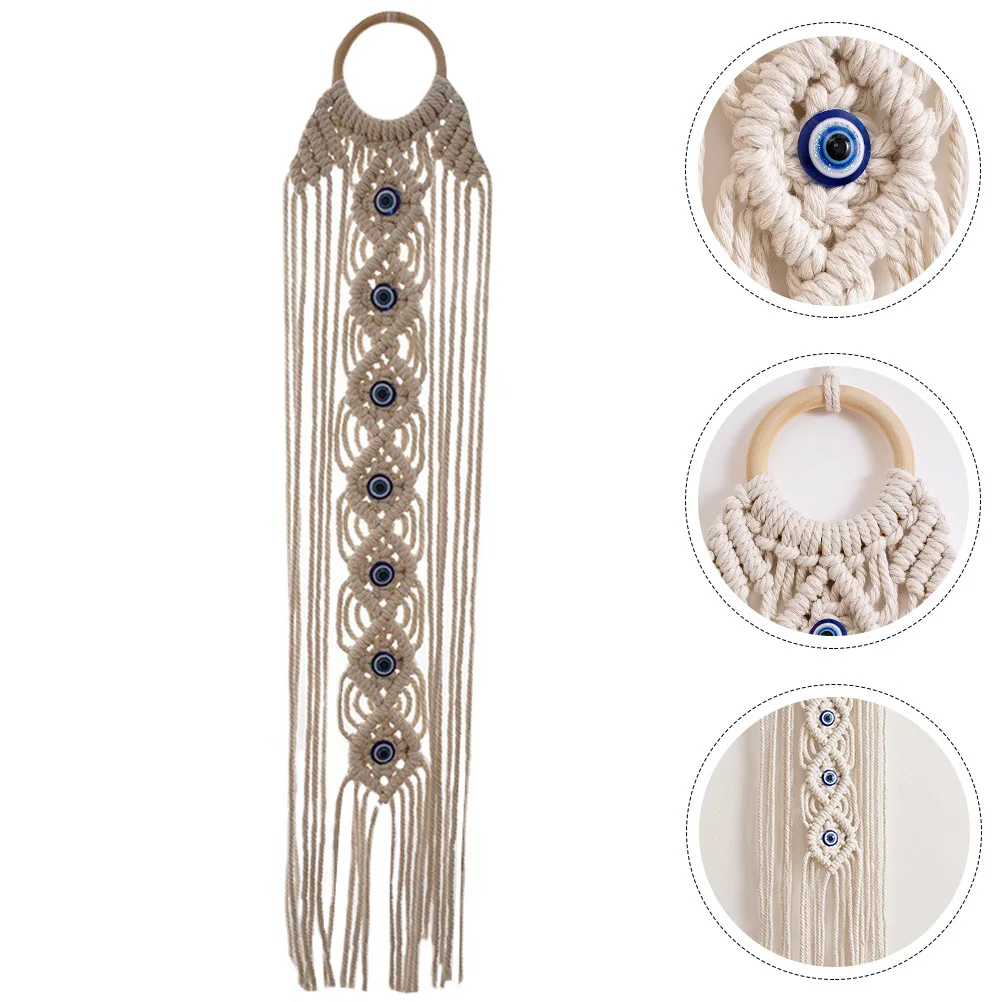 

Bohemian Wall Hanging Tassel Woven Tapestry Handmade Macrame Decoration Home Wall Decor Chic Natural Color for Living Room
