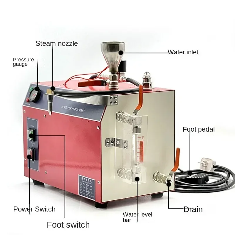 Upgrade Tool High-pressure Jewelry Steam Industrial Cleaning Machine Silver Jewelry Electroplating Decontaminat