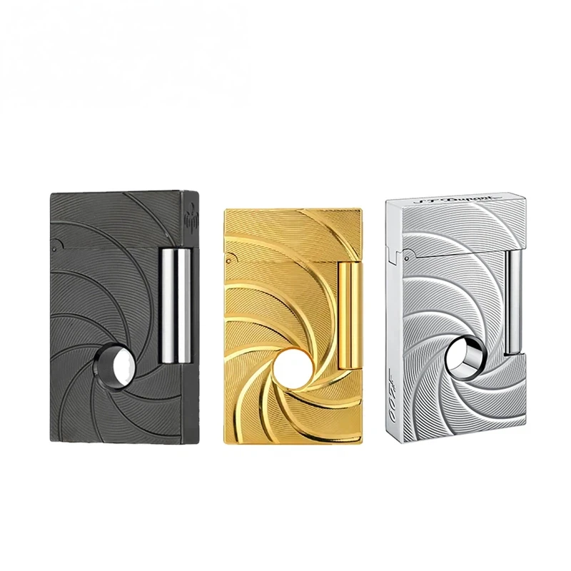 

L1/L2 D Brand Options Bright Sound Brass Barrel Design Lighter Collection with Hole Design, Portable for Cigarettes