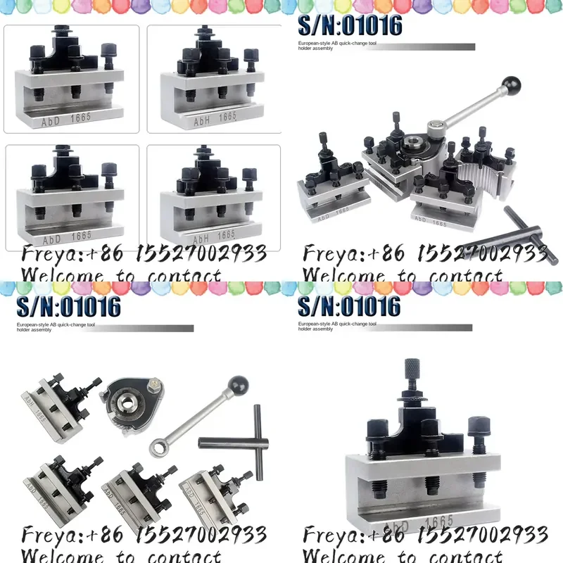 Quick Change Tool Post Lathe Machine European Style Tools Holder Toolpost Set 16x16mm Tool Holder For 135-260mm Bed Swing