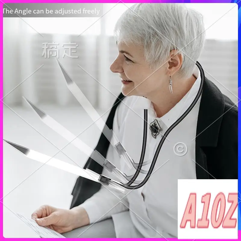 

0Z-Magnifying Glass Adjustable Neck Wear Magnifier Square Detachable Handheld Book Page Reading Magnifier For Seniors