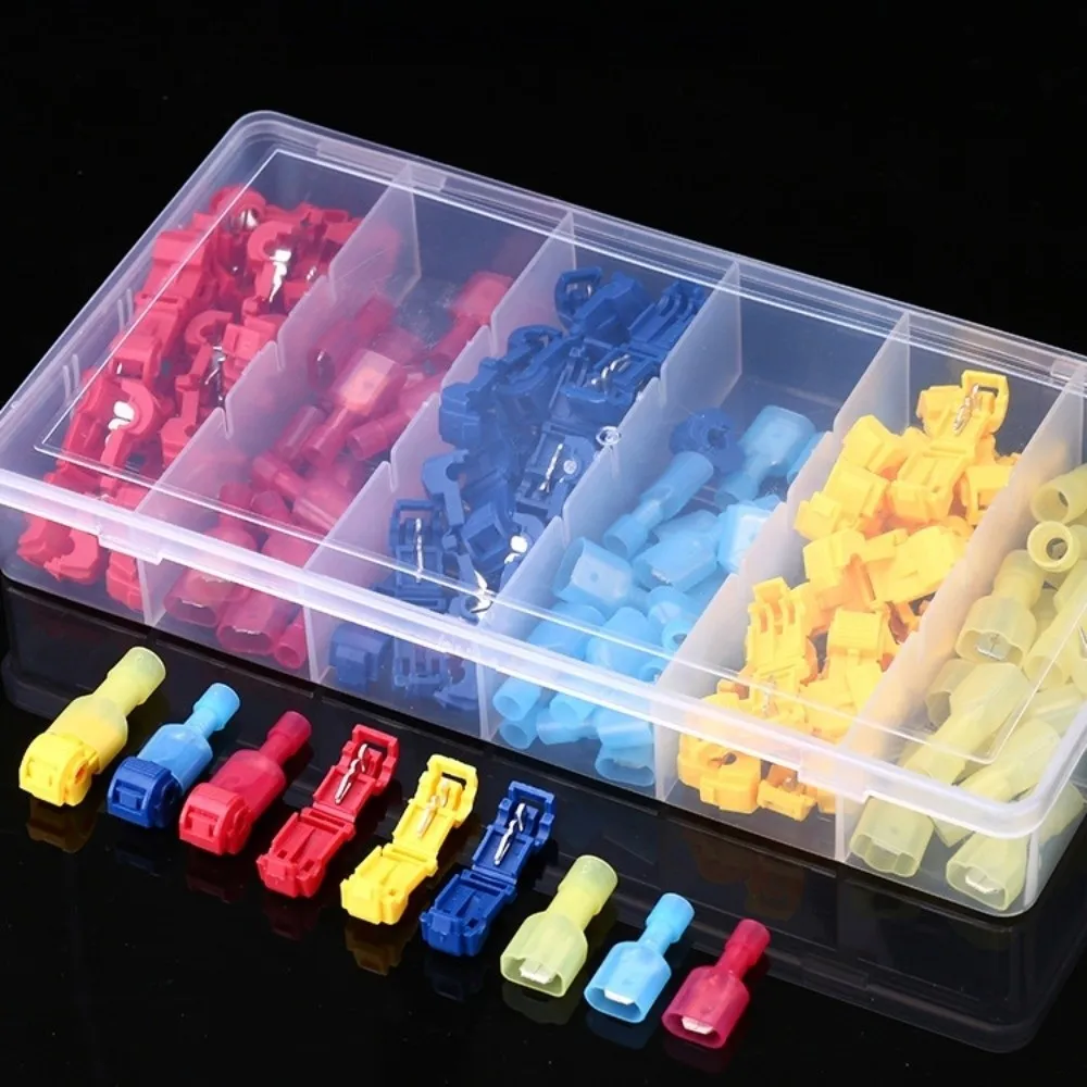 

120 шт. Водонепроницаемые быстрозажимные Т-образные соединители для проводов без зачистки изоляции, изолированные клеммы-зажимы для эффективного подключения