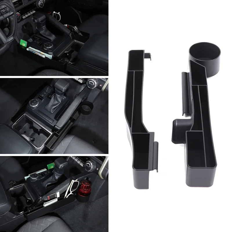ABS Black For Toyota Tacoma 2024+ Car center gear storage box water cup seat car interior decoration accessories LHD