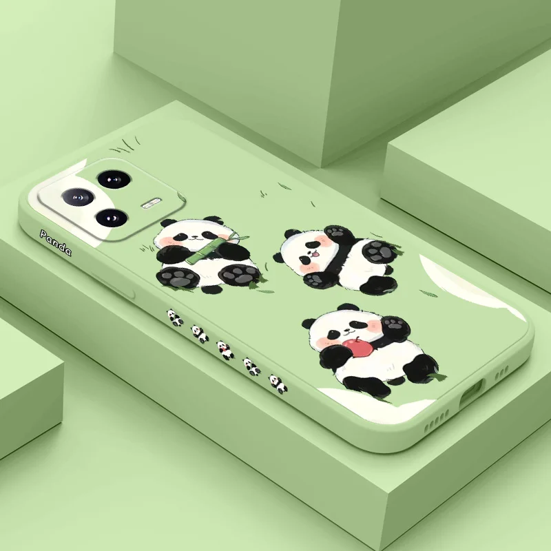 Grass Panda Phone Case For Xiaomi Mi 15 14 13 13T 12 12X 12T 12S 11 11T 10 10T 9 9T Pro Lite Liquid Silicone Cover image 2