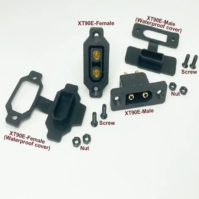 XT90 Male and Female Connectors Aeromodelling Power Battery Plugs XT90E-M XT90E-F Gold-Plated Connectors with Accessories