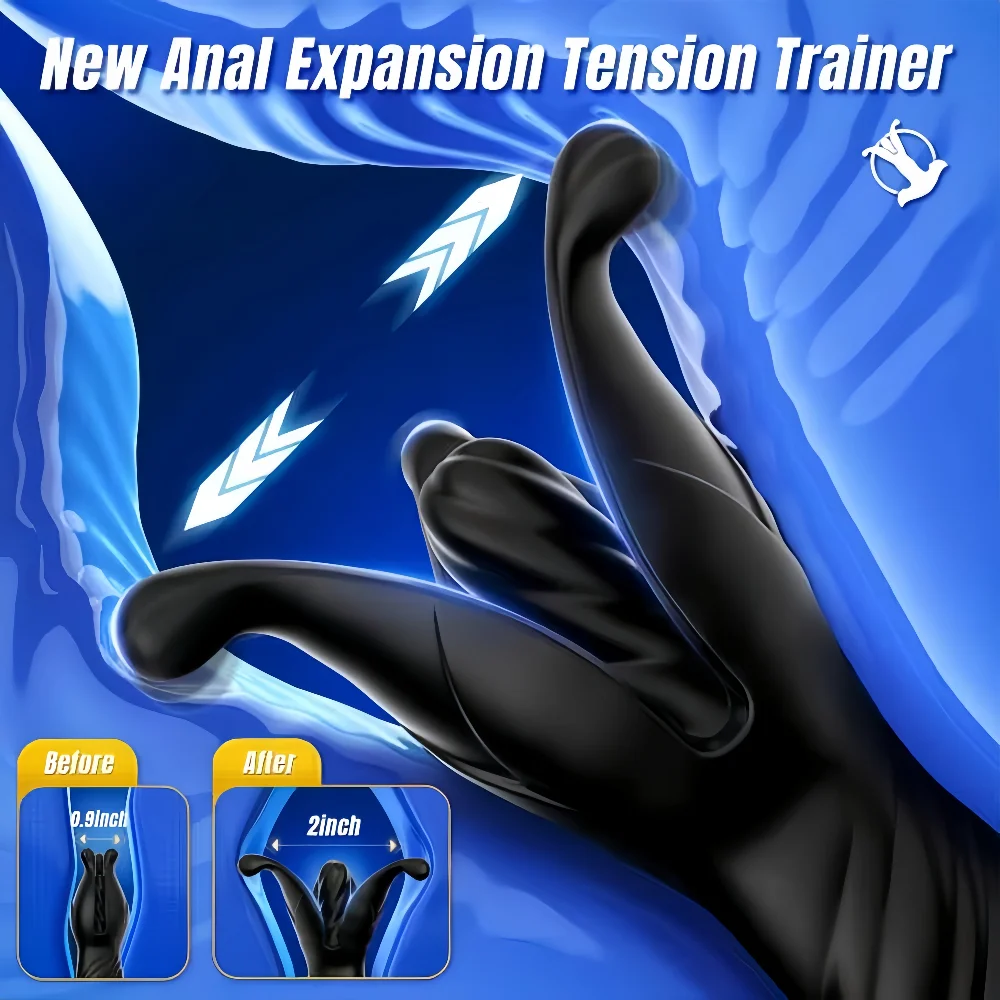 Prostate Massager Vibrator Sex Toys Men Anal Plug 9 Tension Shock Flapping Thrusting Vibrating Butt Plug for Gay Adult Toy - view 3