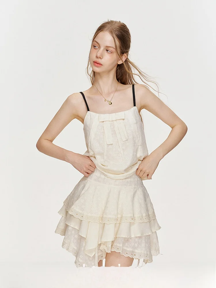 

Хлопковый топ Kroche с вышивкой и тонкими бретелями, свободный крой, для повседневной носки, летняя коллекция, производство Китай