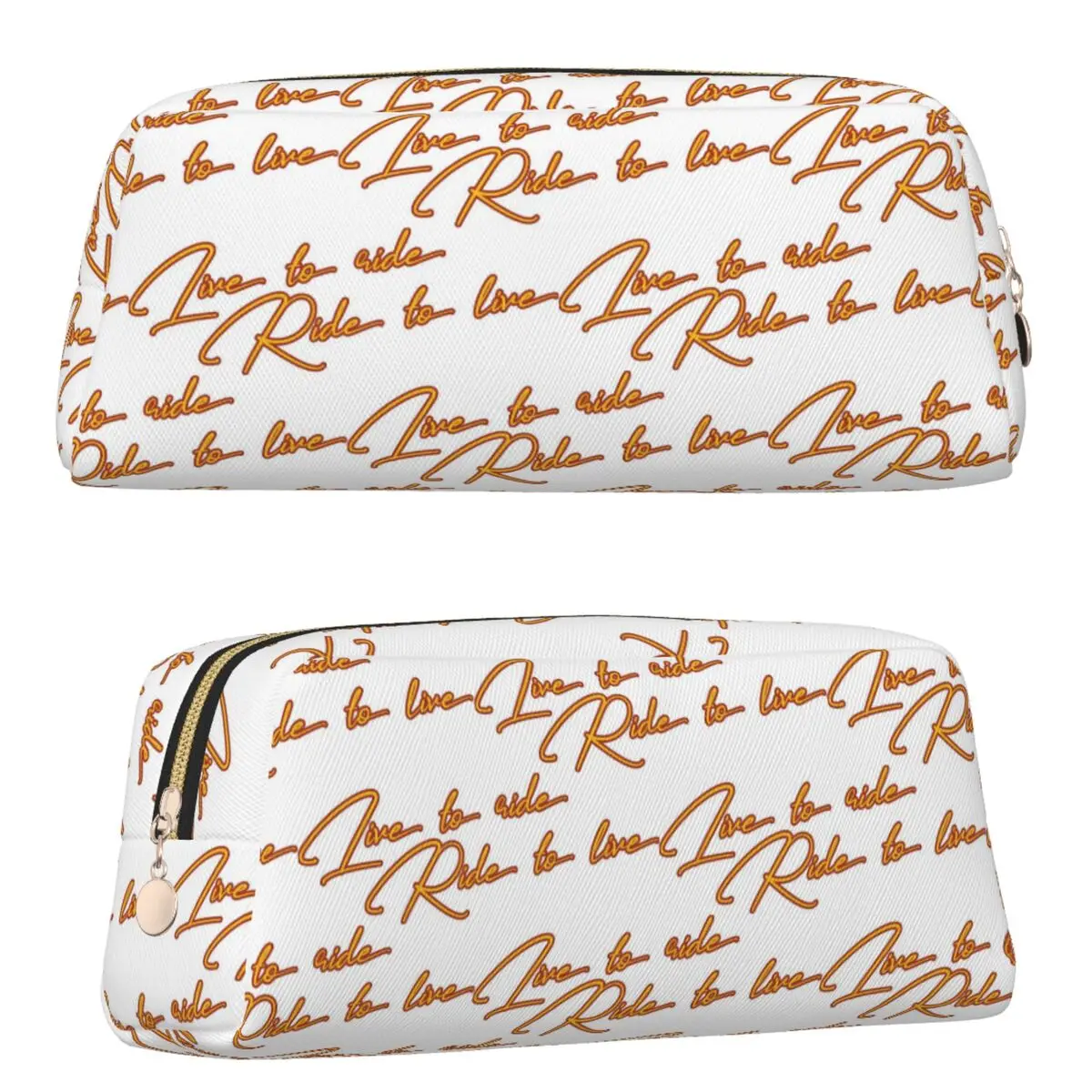 Live To Ride Ride To Live Motorcycle Biker Pencil Cases for Gifts Pen Box Pencil Bag Pencil Pouch Storage Stationery Supplies