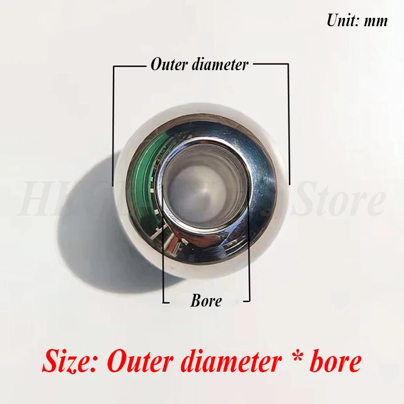 2-60 มม.Through Hole สแตนเลสสตีลบอล BORE 1-20 มม.Unthreaded Solid เจาะสําหรับฮาร์ดแวร์/ตกแต่ง/สร้อยข้อมือ/DIY