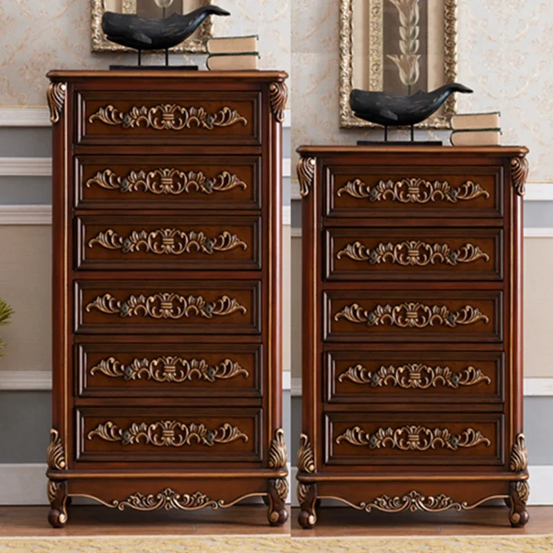 European Style Five Chest of Six Drawers Solid Wood Chest of Drawer American Country Storage Large Organizing Cabinet