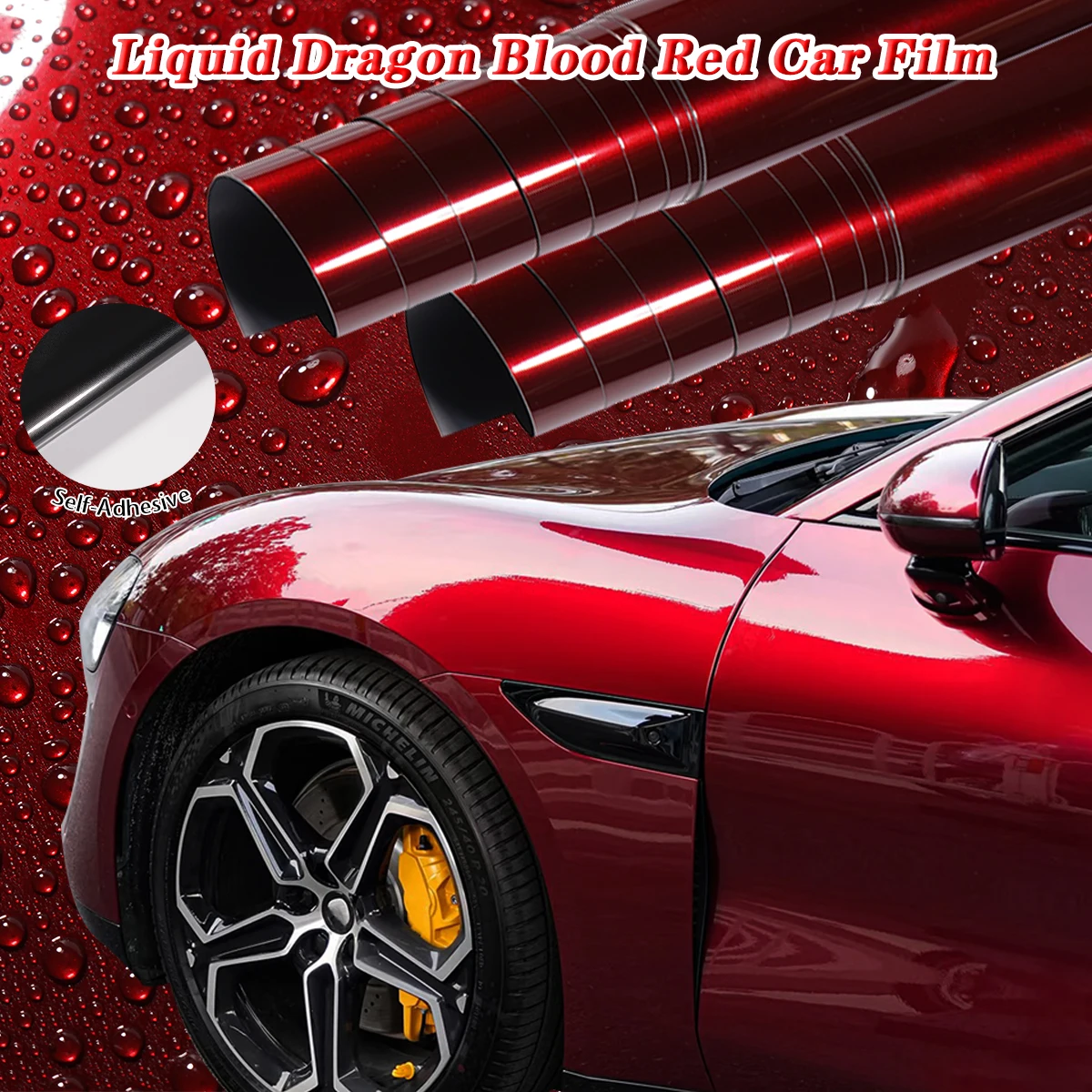 

PET Liquid Metal Dragon Blood Red Color Changing Film-LongLasting Gloss Protective Car Paint Car Motorcycle Decoration Stickers