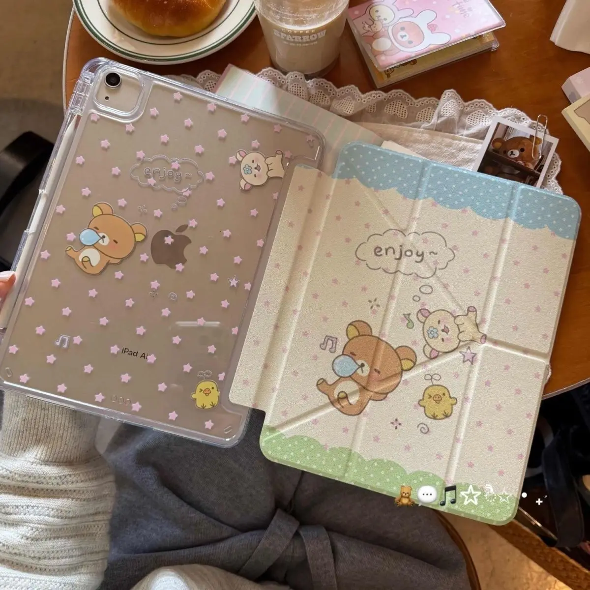 

Ins Cute R-Rilakkumas For iPad Pro 11 M2 M3 M4 M5 A16 2025 Air 4 5 6 7 12.9/13/9.7/10.2/10.5/9.7in 5th 6th 7/8/9 10th 11th Cover