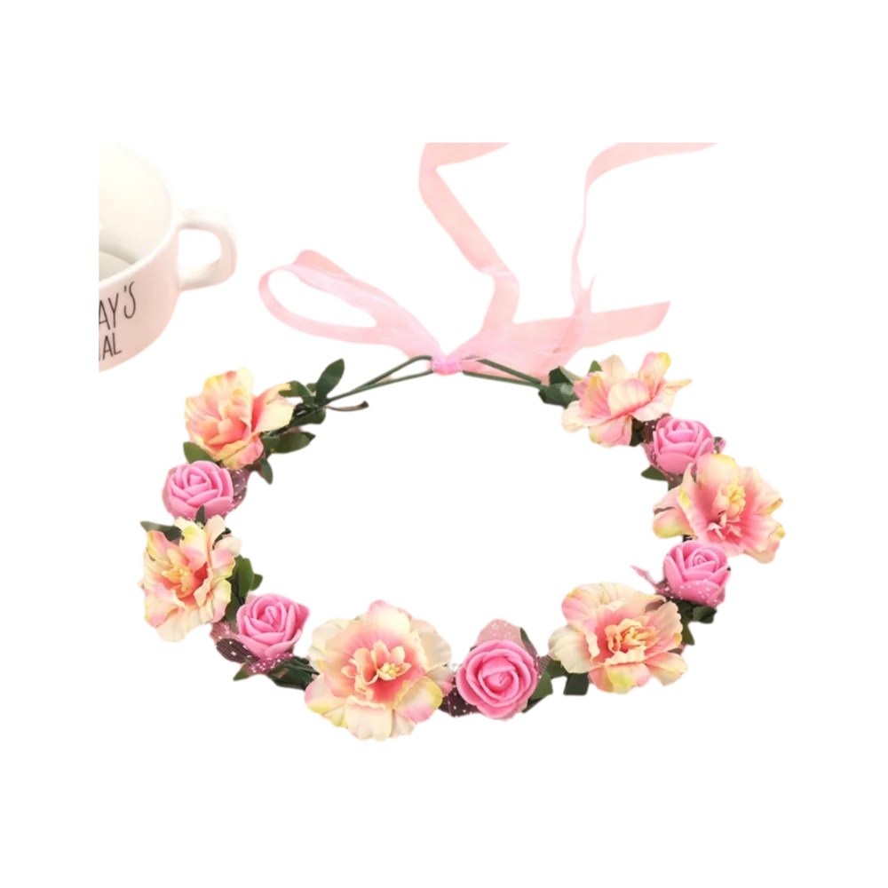 

Цветочная Корона ручной работы Плетеный венок Элегантный дизайн Цветочные повязки на голову Имитация цветка Сладкий ветер Цветы Цветочная гирлянда
