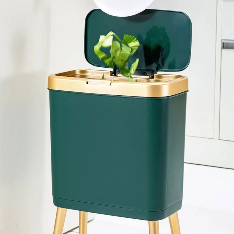 

Standing Trash Can Waste Bin with Press Open Lid Garbage Bin for Home and Offices Easy to Clean Waste Bin Waste Basket