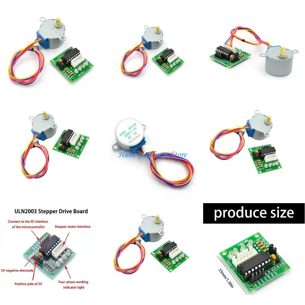 

H37F For 3D Printing Parts ULN2003 Stepper Motor Driver with 5V Motor 28BYJ 48 LED Work Plug and Play Design Simple Use