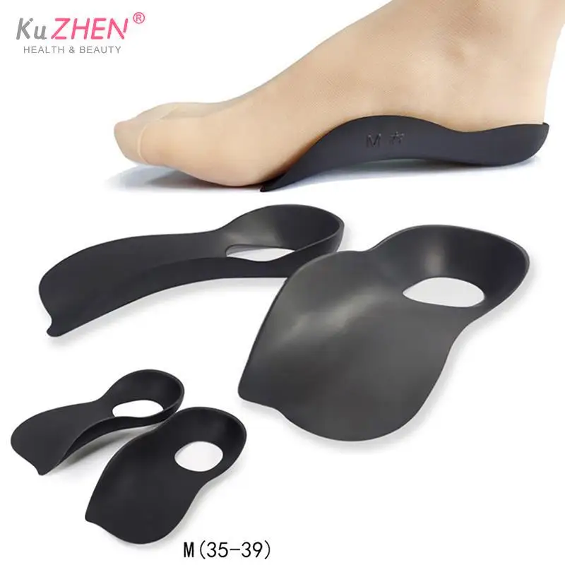 1Pair Plastic Large Size Insole For Flat Foot O-shaped Leg Arch Support Plantar Fasciitis Shoes Orthopedic Insoles For Flat Feet