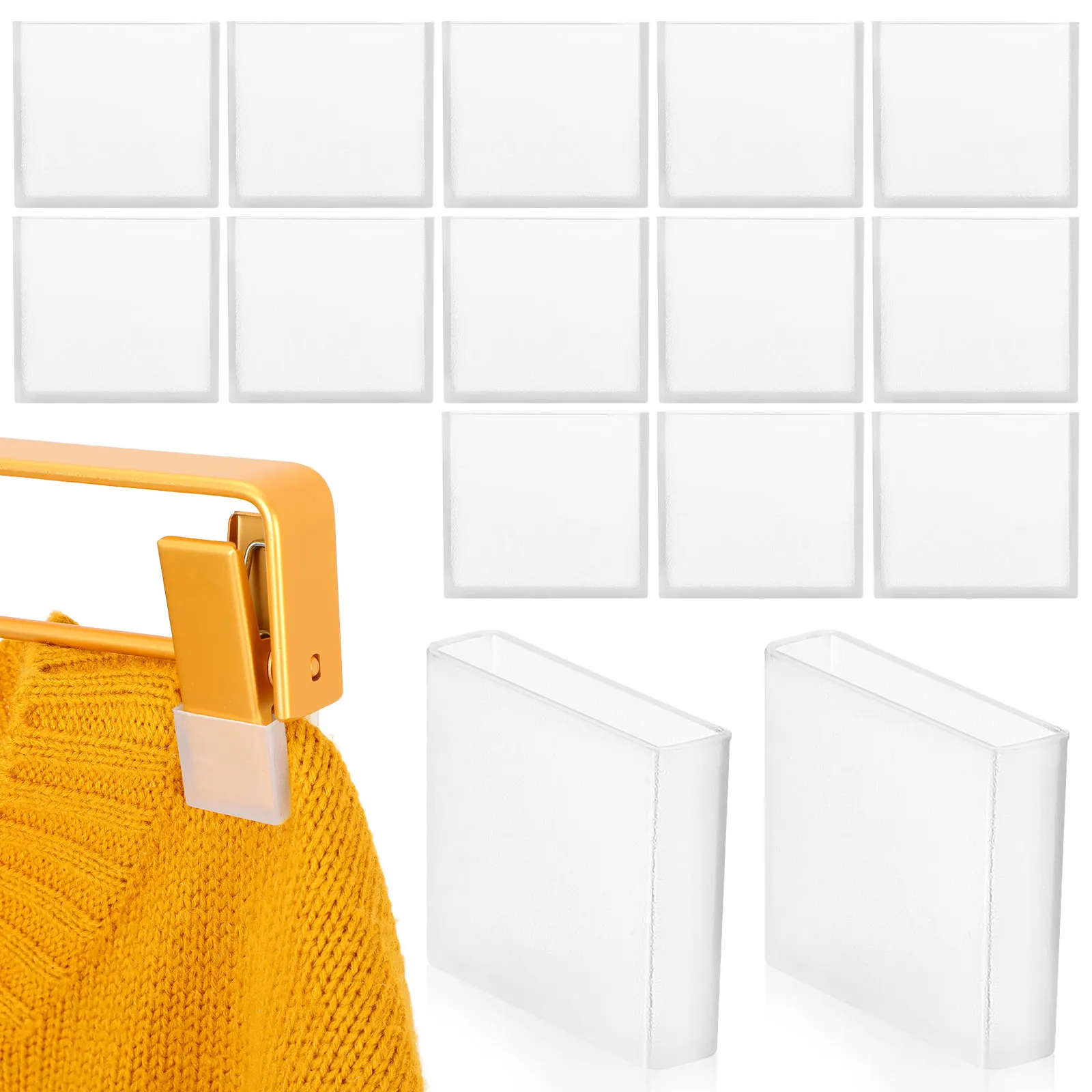 

50Pcs Silicone Clothes Hanger Grips Anti Drop Strips for Pants Clear Rubber Grippers Fit All Standard Hangers Home Store