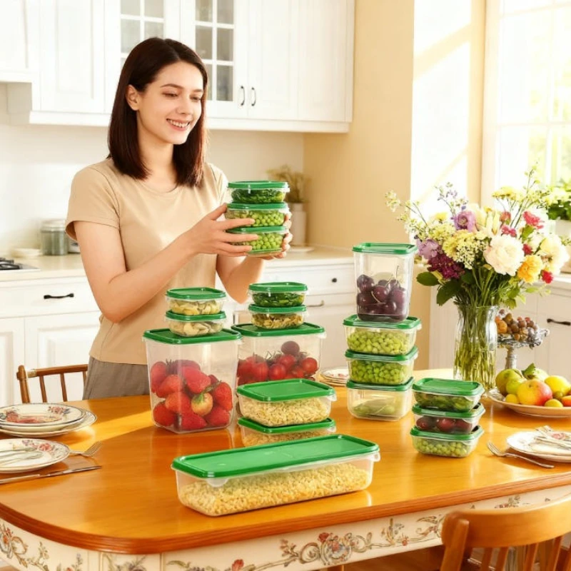 

17 шт./компл. многоразовые контейнеры для хранения продуктов питания для фруктов, овощей, салатов, макарон, мяса, подготовки на обед