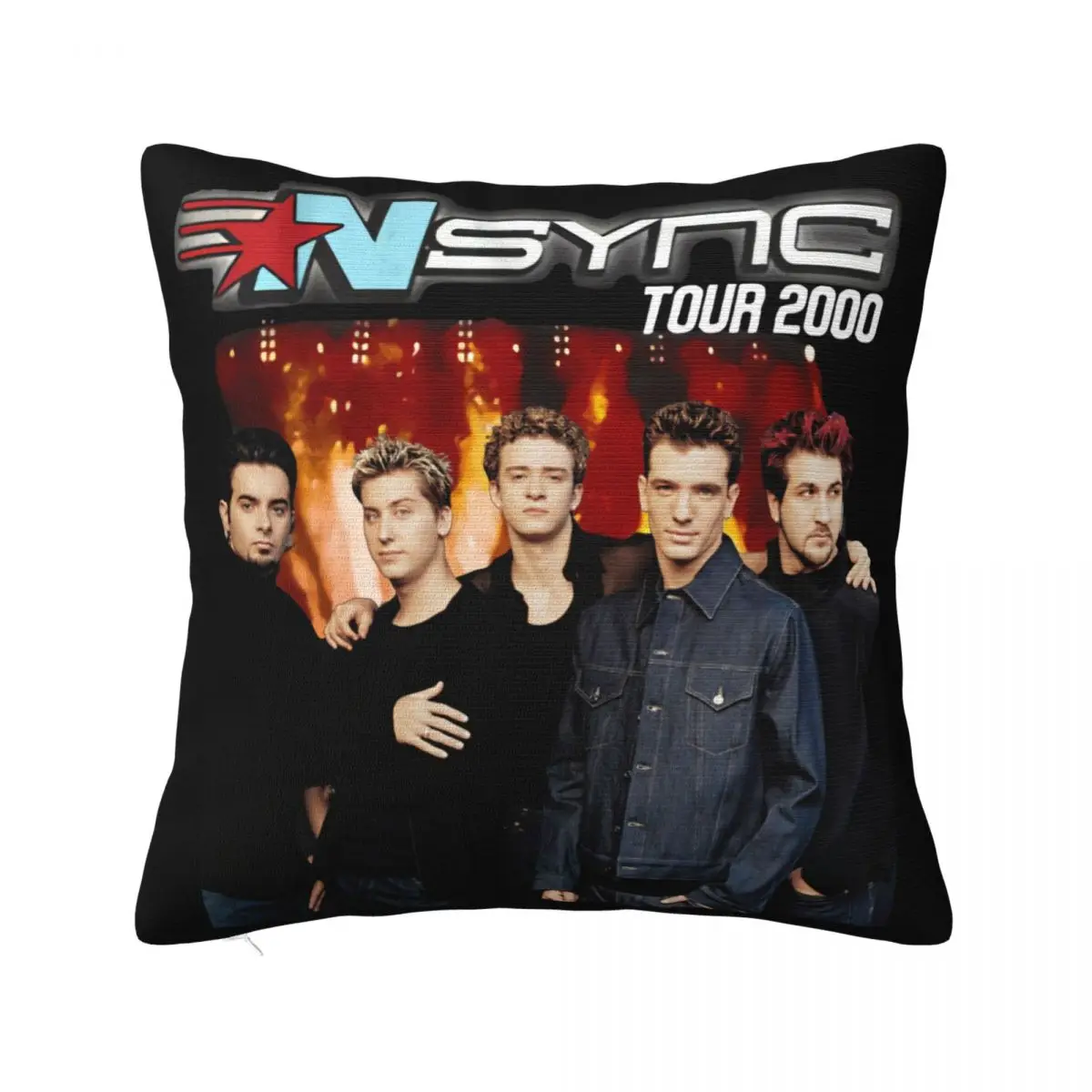 Nsync Justin Timberlake No Strings Attached Album Tour 2000 Mens Pop Farmhouse Pillow Case