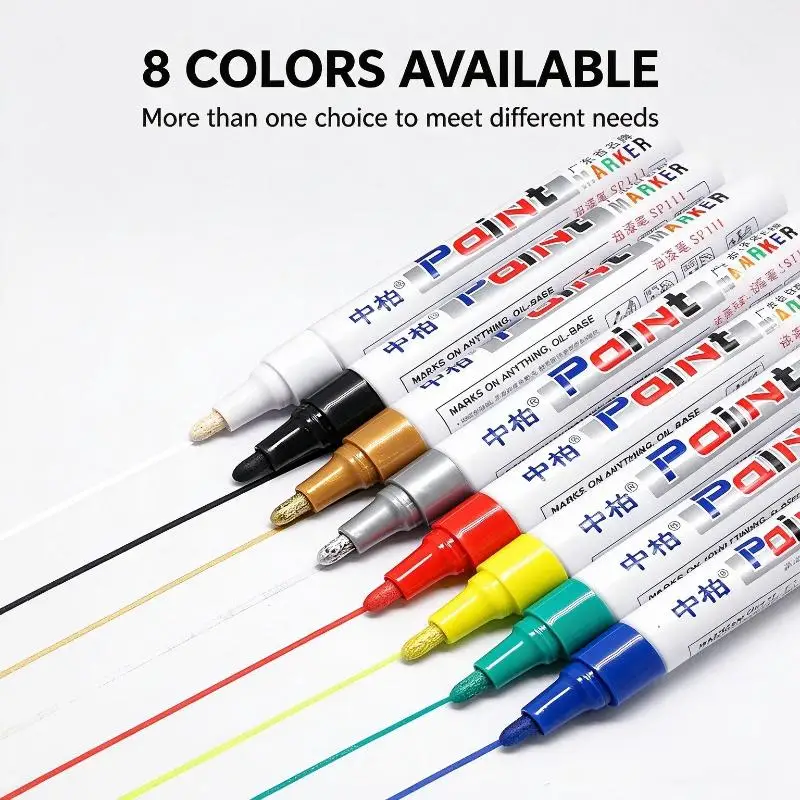 3mm Paint Pen Metal Paint Pen Waterproof Colorful Oil-based Markers Industrial Marking Painting Graffiti Paint Oil Pen