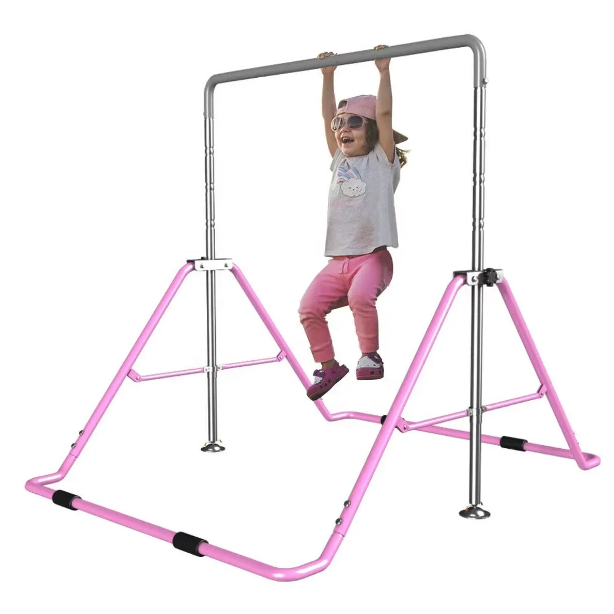 

Adjustable Height Gymnastic Horizontal BarsTraining Bar Children Folding Training Monkey Bars for Kids