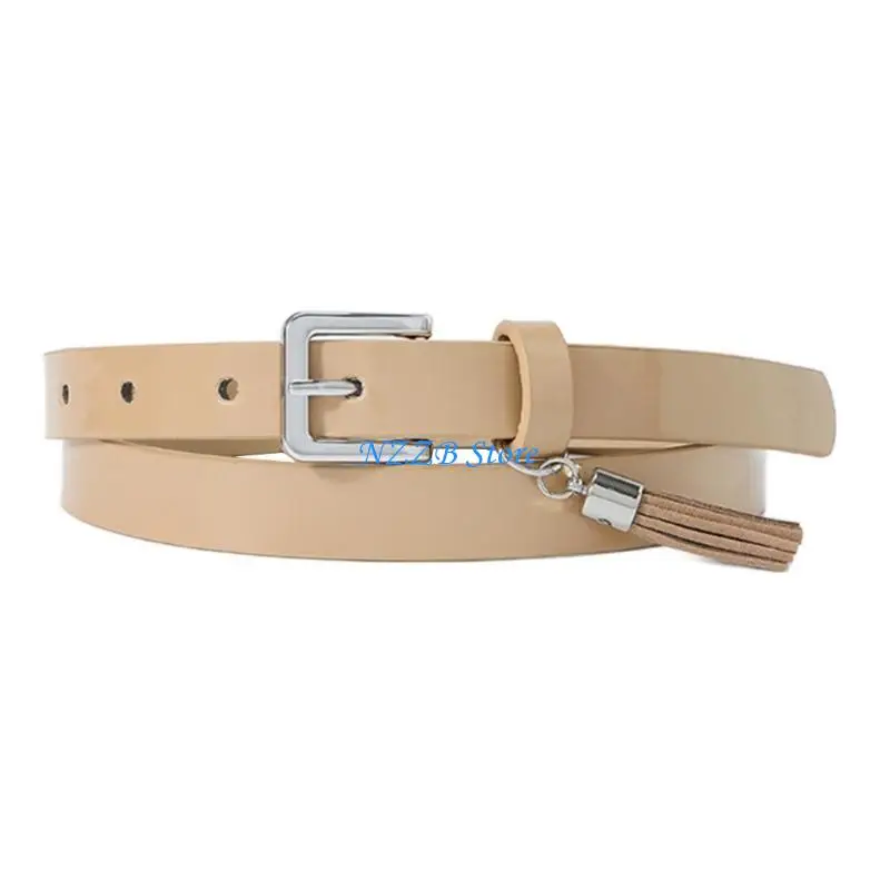 حزام خصر رفيع للفتيات T21F Y2K من البولي يوريثان لفستان الجينز وحزام خصر بإبزيم لراعية البقر #2