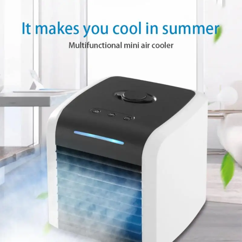 

Portable Air Conditioner Mini Evaporative Air Cooler Personal Rechargeable USB Fan Quiet Desk Fan With 2 Speeds For Home Office