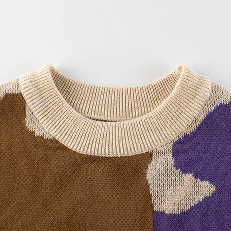 Boys Knitted Sweater Children Autumn Casual Jumper 2025 New Kids Winter Pullover Toddler Girls Fashion Clothing 2-8 Years Old