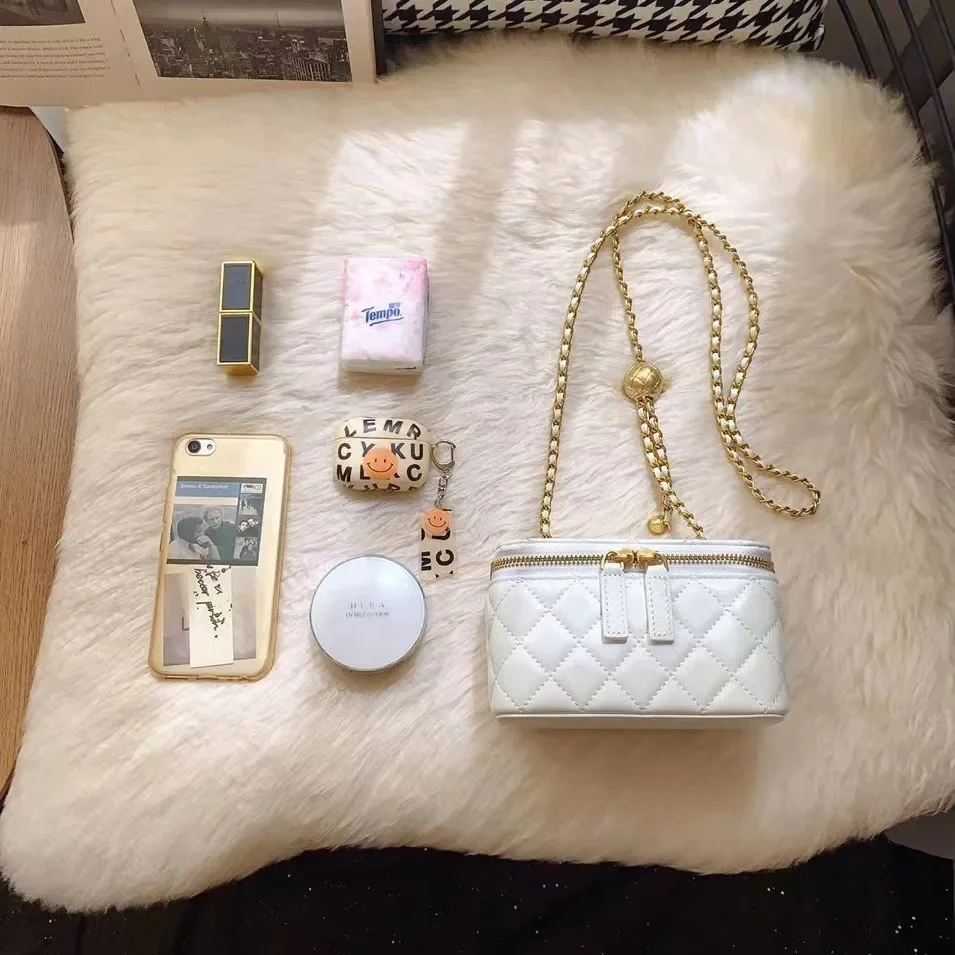 الربيع الصيف تويد نمط جلد طبيعي المرأة حقيبة كروسبودي صغيرة جديدة 2024 نموذج صندوق أحمر الشفاه حقيبة سطح ناعم من الصين #4