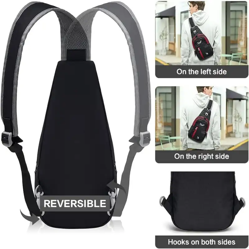 OIWAS Casual Crossbody Chest Bag Sling Shoulder Men's Bag One Strap Lightweight Male Bags Pouch DayPack for Men Travel Sport - Image 3