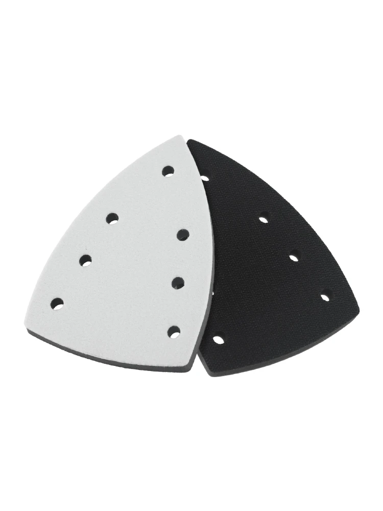 Almohadilla de lijado de repuesto, placa de respaldo Triangular, almohadilla de lijado de espuma de PU, almohadilla de respaldo de papel de lija de 7 agujeros para lijadora, herramientas abrasivas, 1 ud.