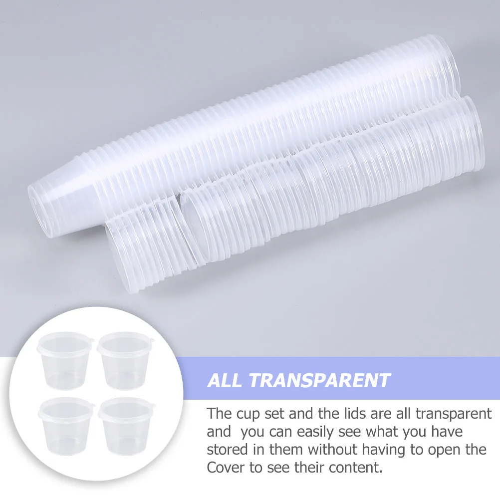 

100pcs Transparent Seasoning Box Small Size Sauce Storage For Restaurant Use Jelly Dessert Chutney Cup Plastic Portion Container