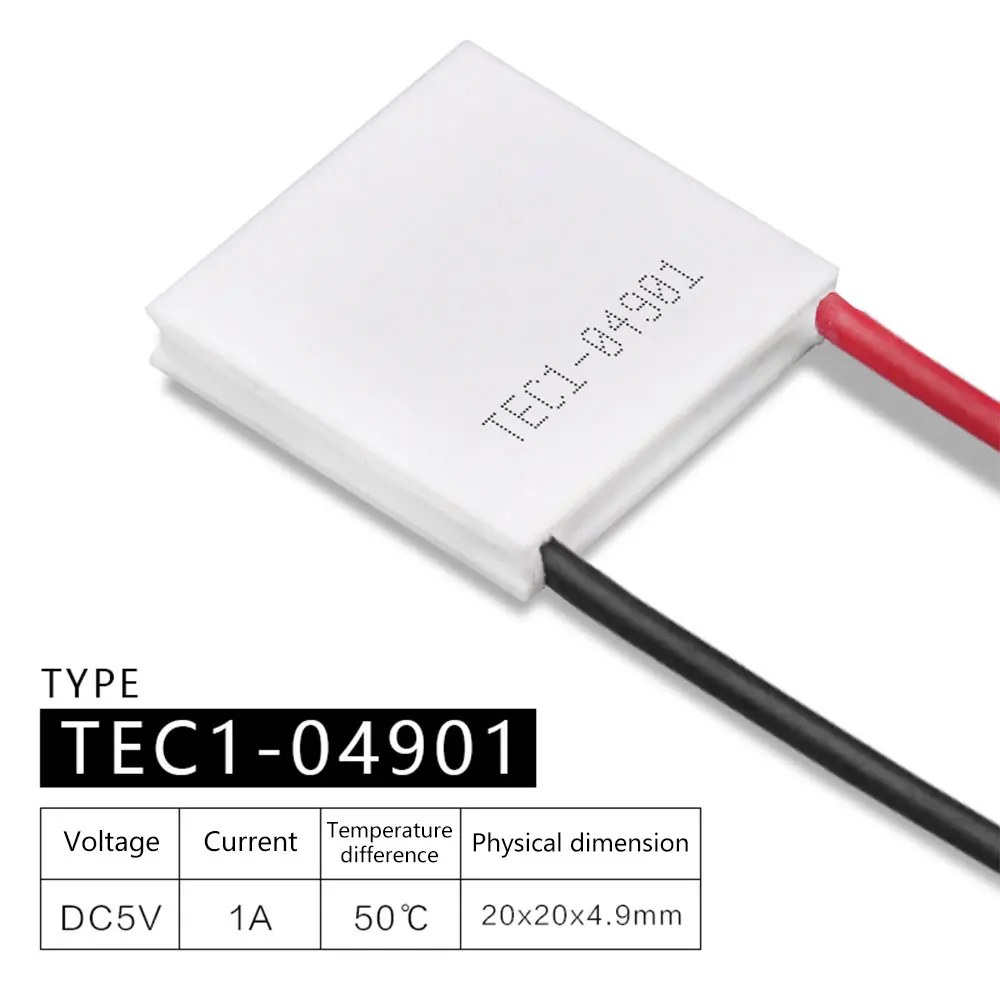 Placa de resfriamento do módulo Peltier TEC1-04901/TEC1-04902 5V/módulo de resfriamento capaz de reduzir rapidamente a temperatura ao ponto de congelamento
