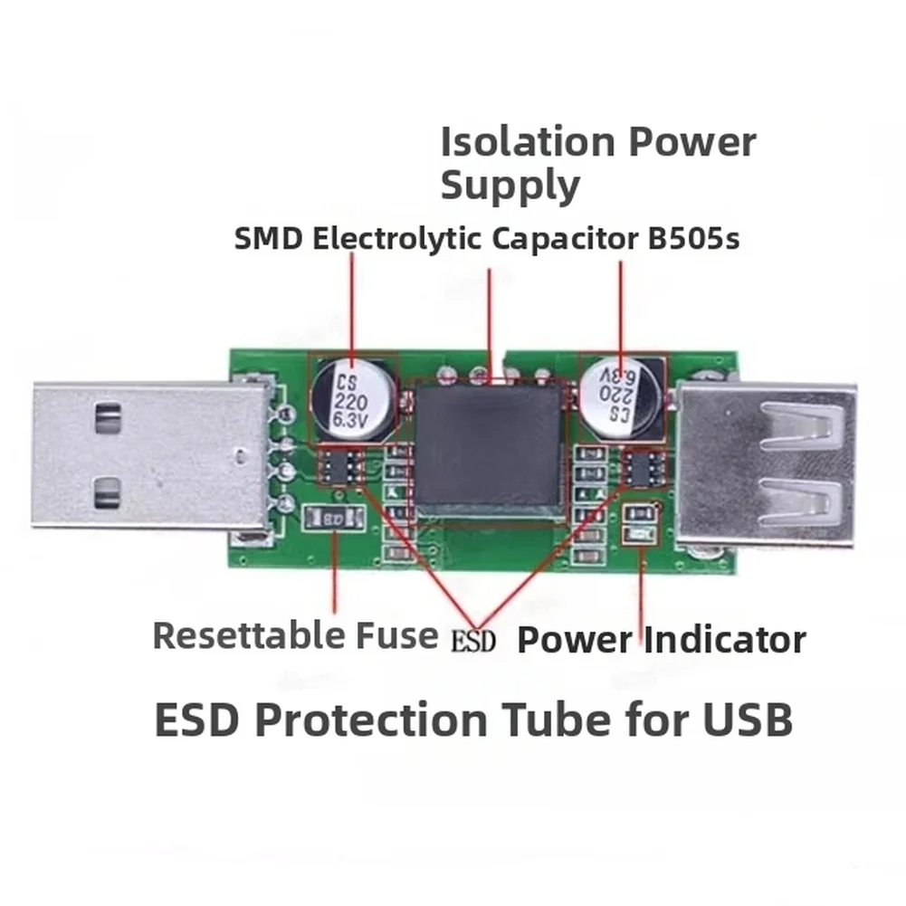USB Isolator 1500V Isolator ADUM3160 Module- Coupling Protection Board USB To USB Isolation With USB2.0 12Mbps
