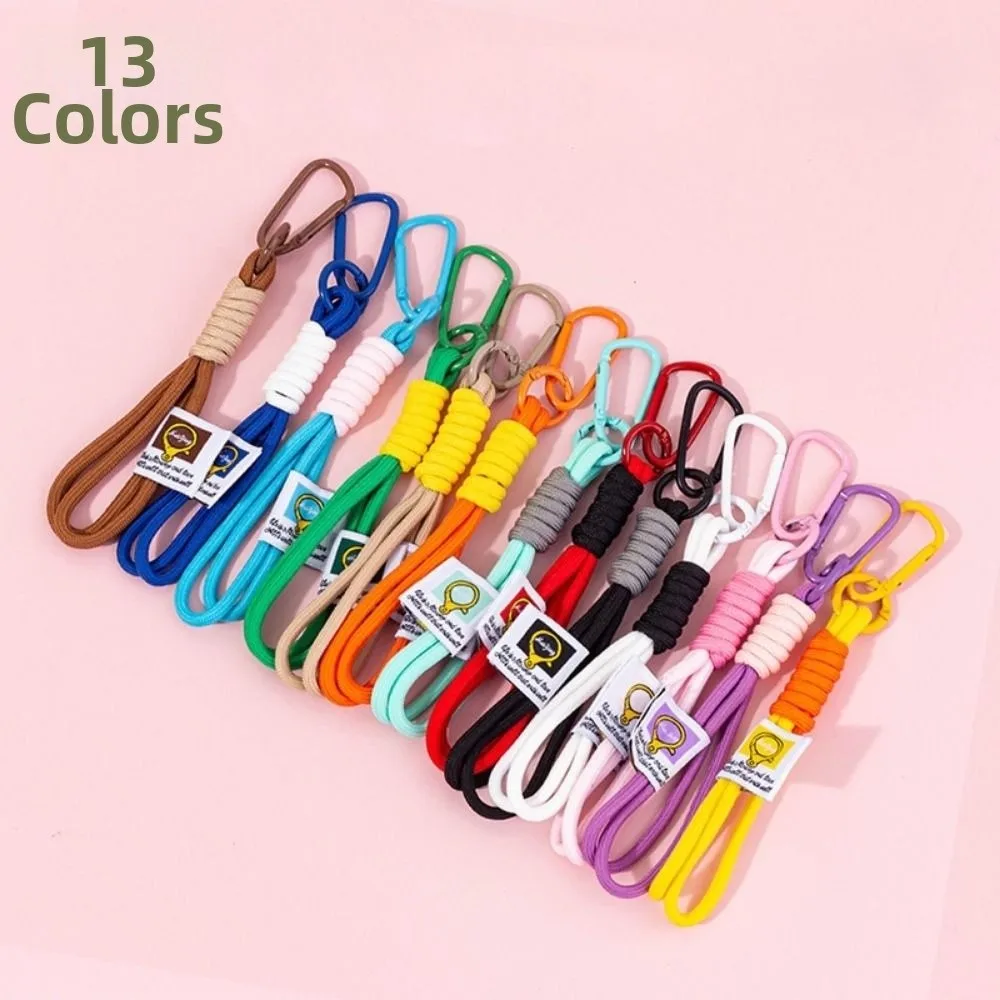 Nylon Woven Wrist Strap Hand Lanyard 10Colors 14cm Mobile Phone Cord Keychain With Mountaineering Buckle