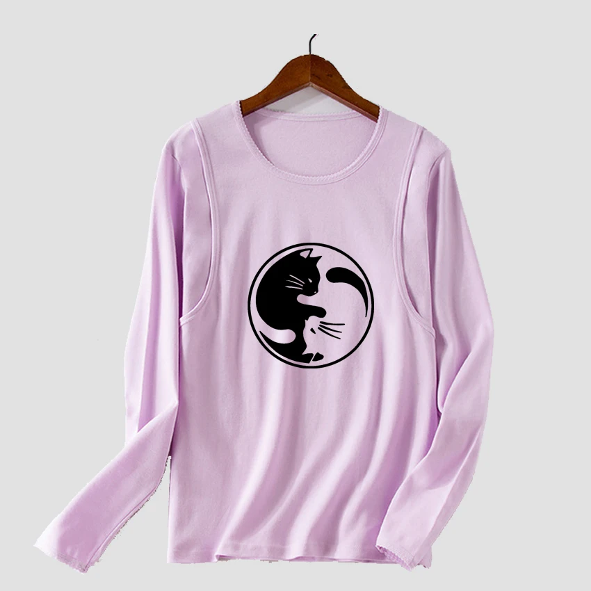 Cat Animal Printed Maternity T-shirts Nursing Breastfeeding Long Sleeve Pregnant Tees Women Pregnancy Tops Add Your Design