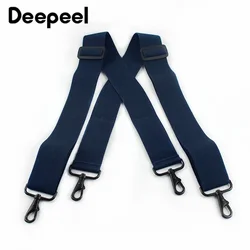 Deepeel-pantalones de tirantes anchos para hombre, suspensorio de 5x120cm, hebilla de gancho negra, 4 clips elásticos, accesorios de trabajo, 1 unidad