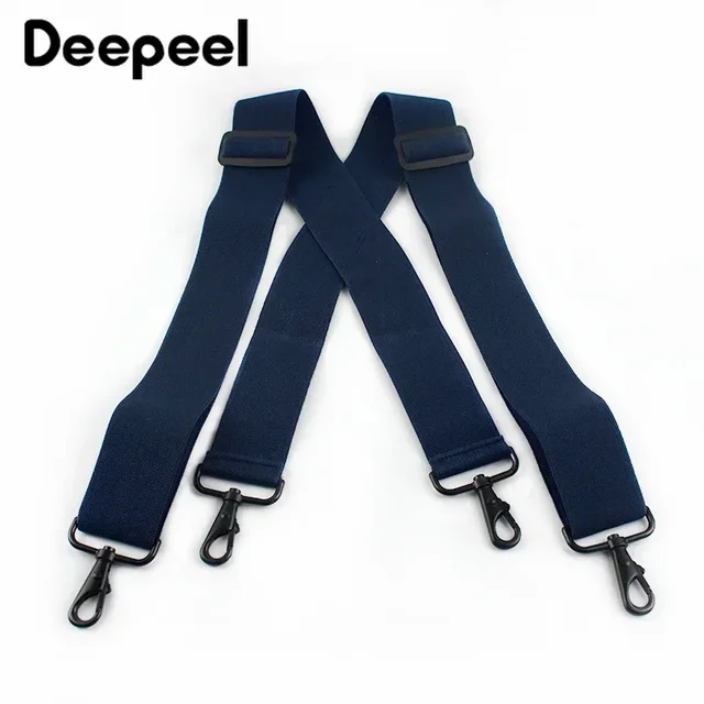 1Pc Deepeel 5 * 120cm Nowa moda Szerokie męskie spodnie z szelkami Czarny haczyk Klamra 4 klipsy Rozciągliwe męskie szelki robocze Akcesorium