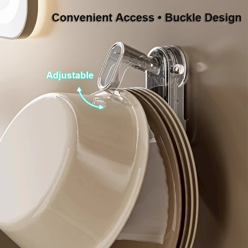 Bathroom Storage Hooks Suction Cups Basin Hooks Wall Mounted Non Perforated Multifunctional Storage Shelves Home Storage
