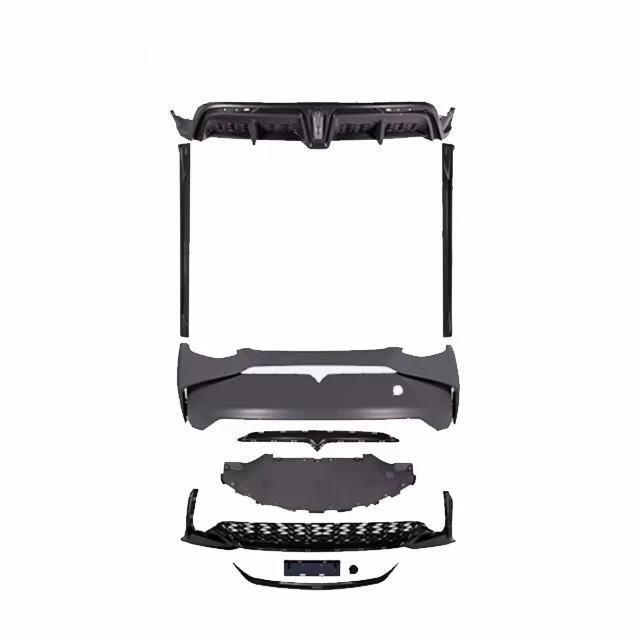 For Tesla Model Y 2021- BodyKit Front Rear Bumper Grille Spoiler Side Skirt Body Kit Set High Quality Front Bumpers Accessories 2